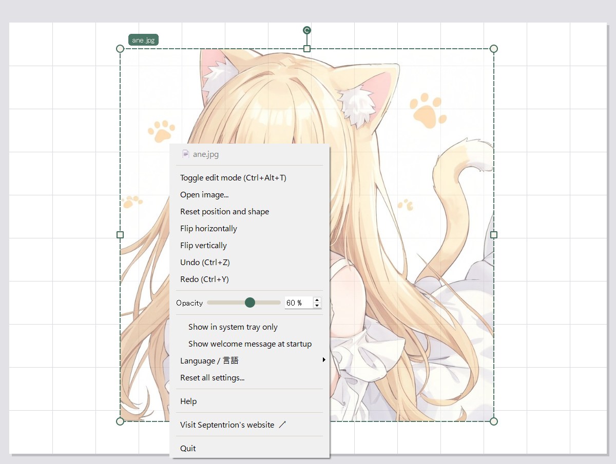 Right-click menu